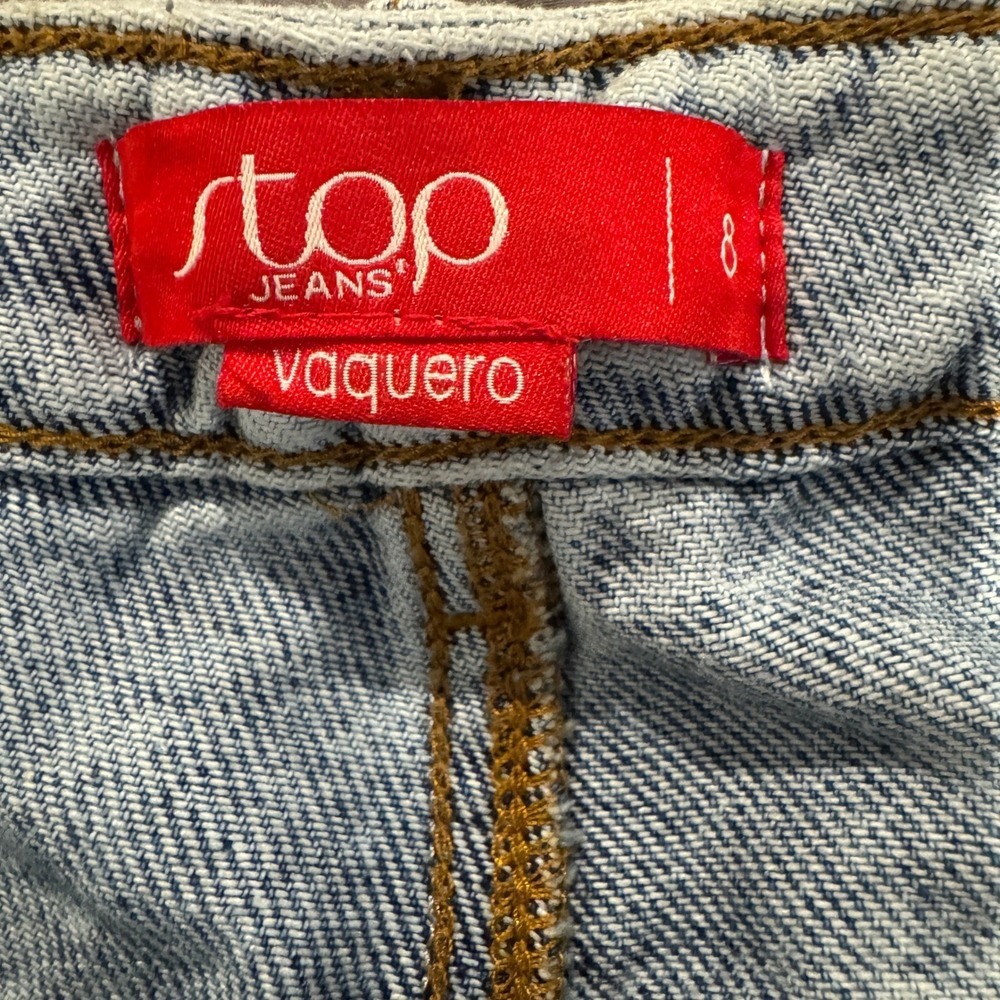 Stop Jeans Rare Colombian Butt Lift Boot Cut Womens size 8 Distressed Frayed Hem - Picture 7 of 12